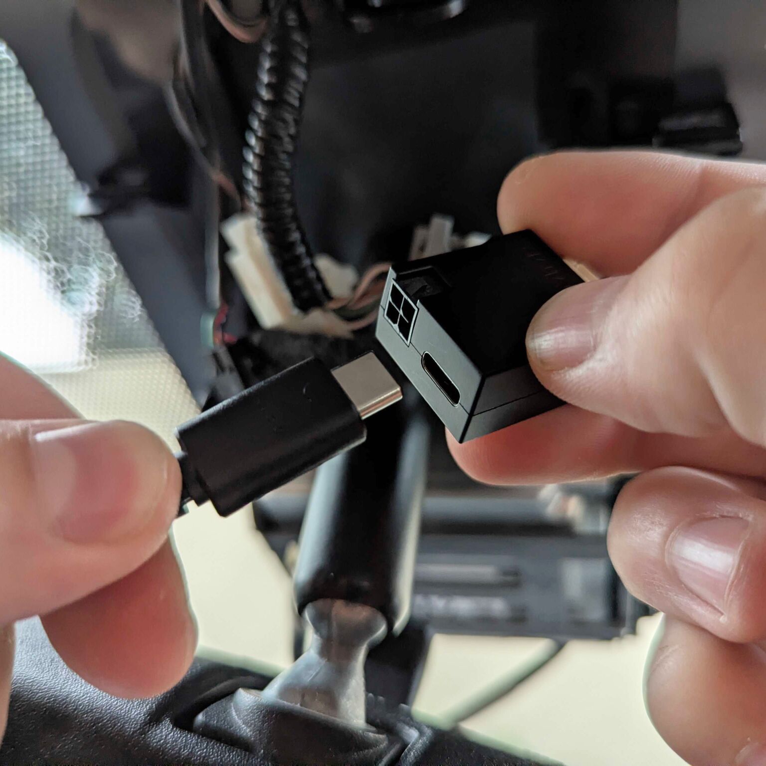 plug OBD-C cable into harness box